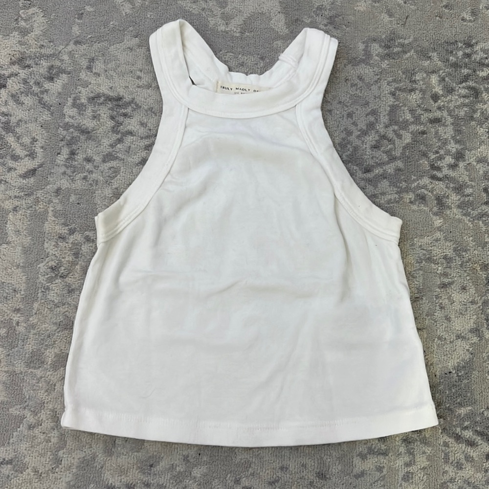Truly Madly Deeply White Crop Top | Halter | Small